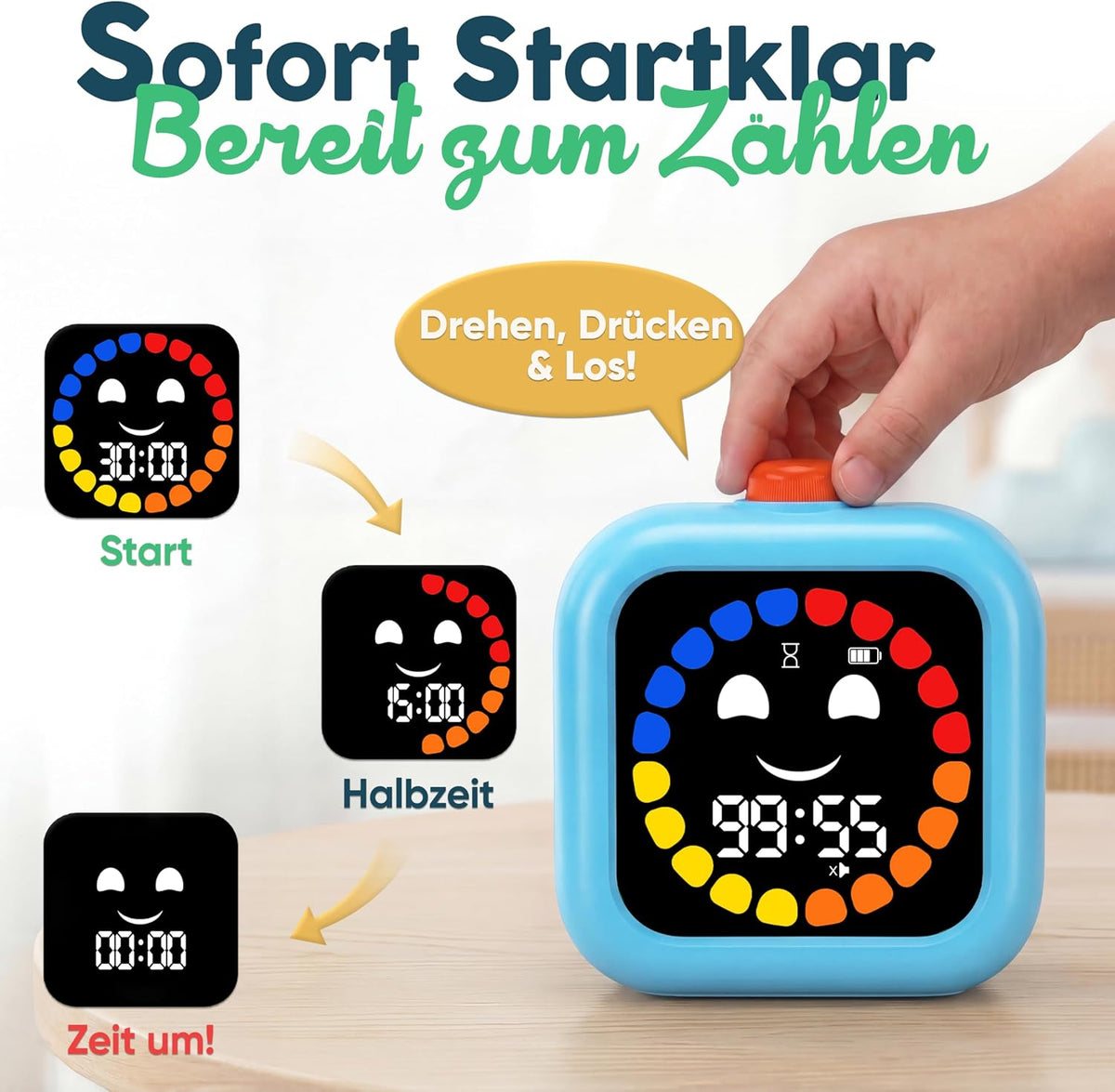 Visueller Timer für Kinder, Blau