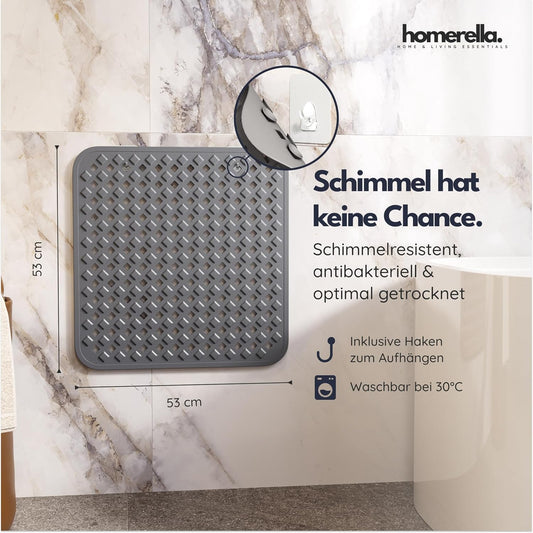 Rutschfeste Duschmatte 53x53cm, BPA-frei, maschinenwaschbar, Anthrazit