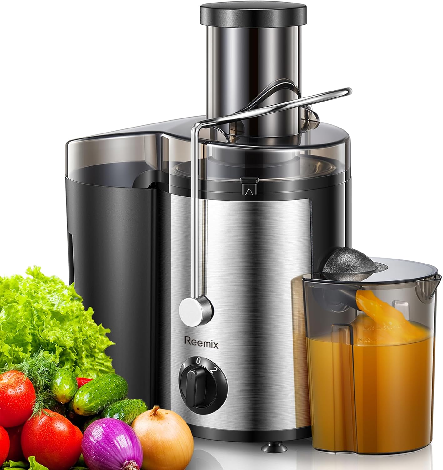 Entsafter für Gemüse & Obst, 500W Black