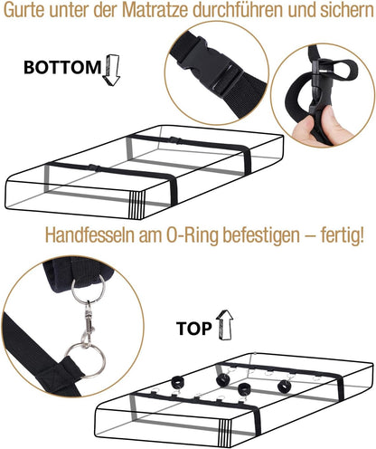 Bondage-Set Bettfesseln, Verstellbar & abnehmbar Schwarz & Rot