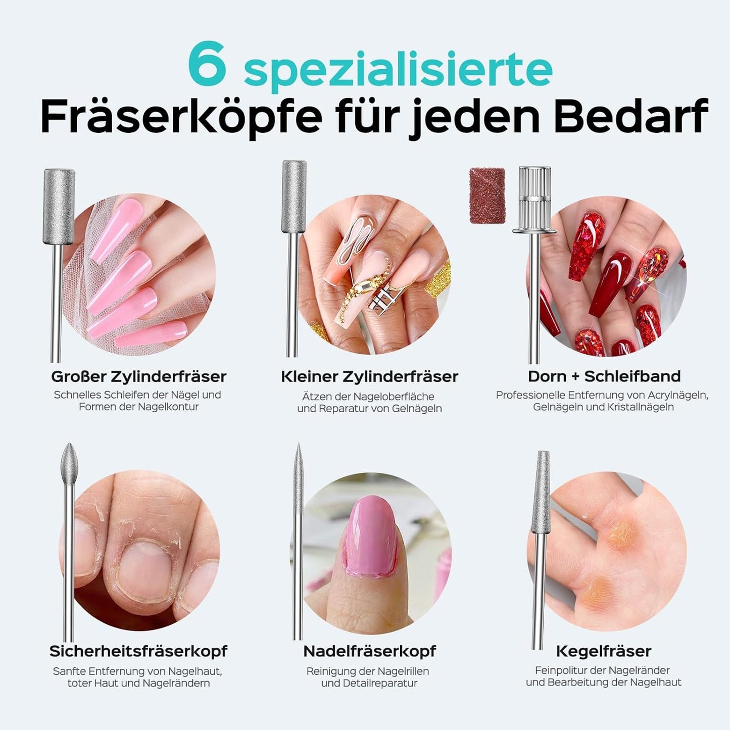 Kabelloser Nagelfräser C51, 35000 u/min, LED-Display, Gold