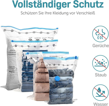 Vakuumbeutel-Set für Kleidung (12 Stück), 12 Stück (4XL + 4L + 4S)