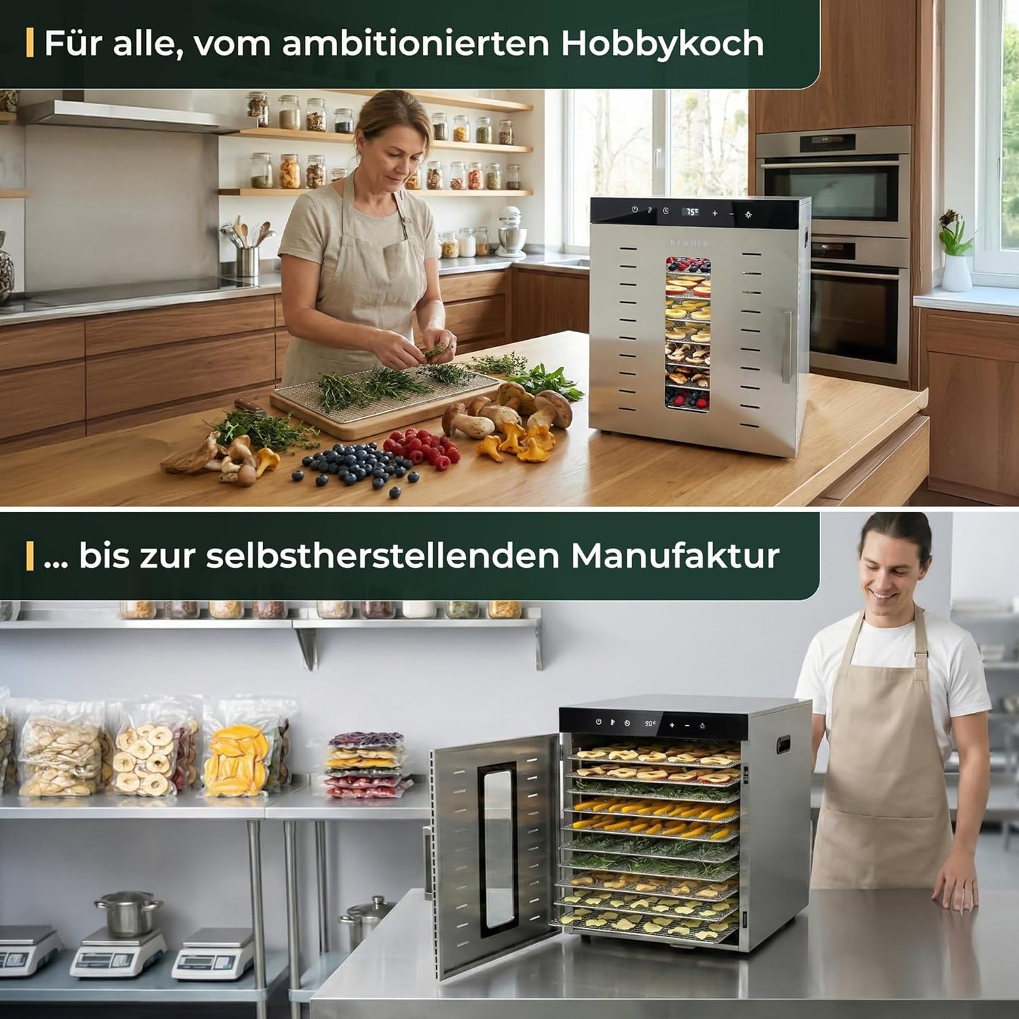 Dörrautomat mit Timer und Temperaturregler, Dörrautomat 1000