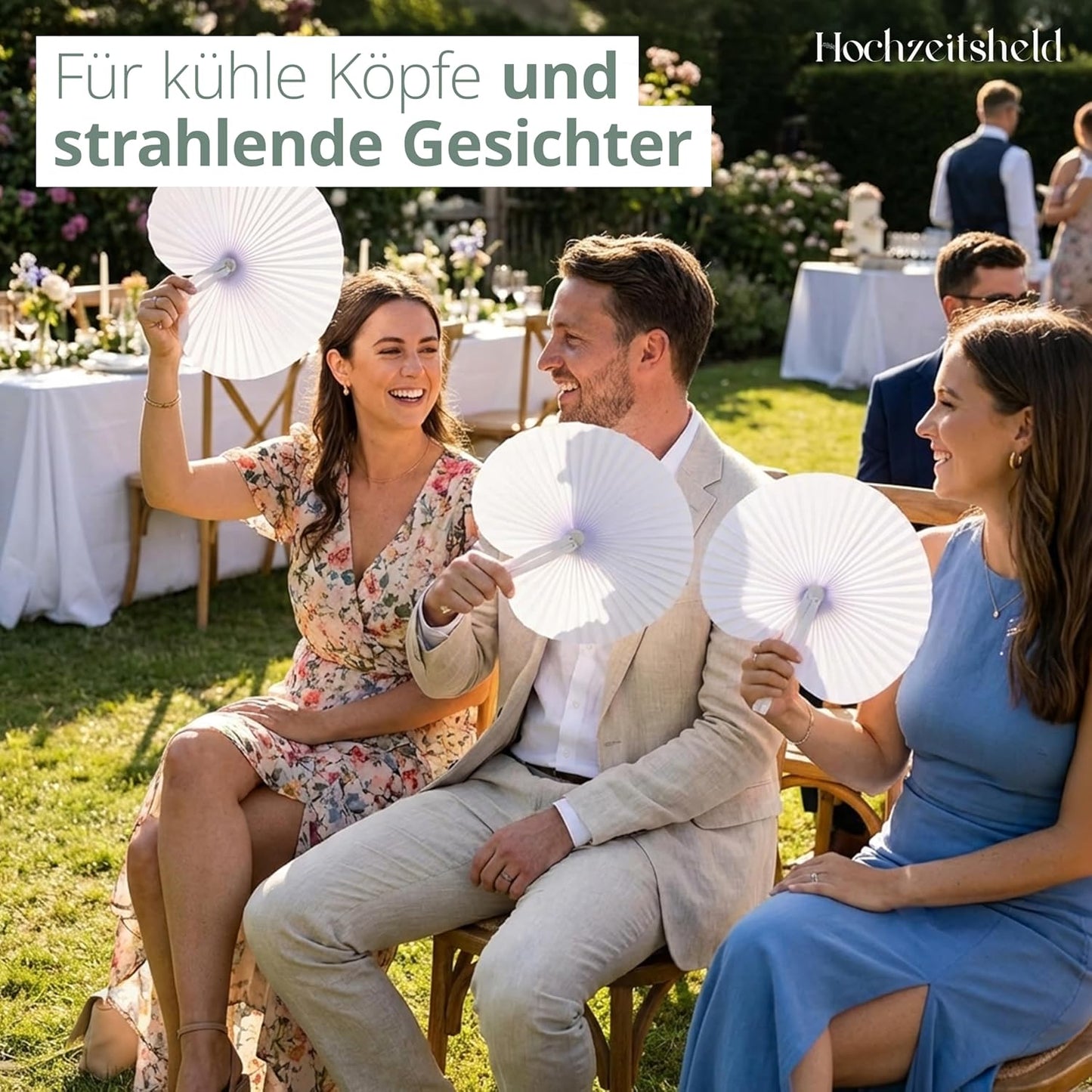 Runde Fächer für Hochzeit, 50 Stück, 50 Stück Runde Handfächer
