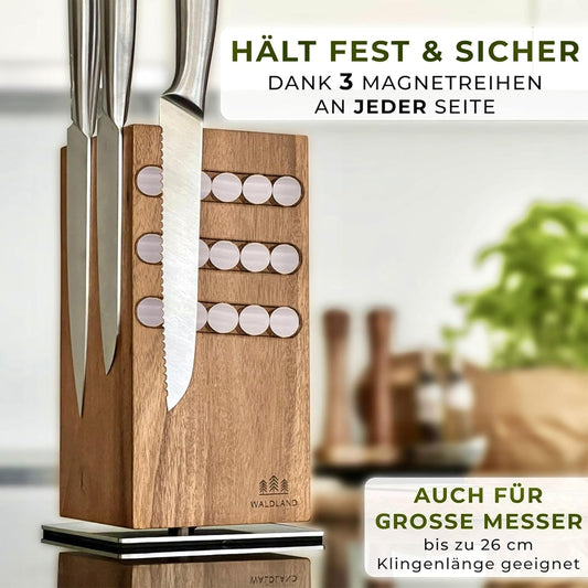 Magnetmesserblock, 360° / Akazienholz