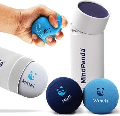 3er-Set Gel-Stressball, Meeresbrise, Ozeanblau, Wolkenweiss