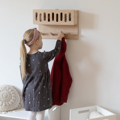 Kindergarderobe mit Kleiderhaken, Klein (ohne Sichtfenster) Weiß Lackiert