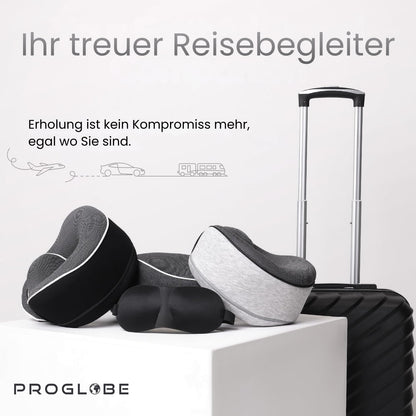 Nackenkissen und Schlafmaske, Grau