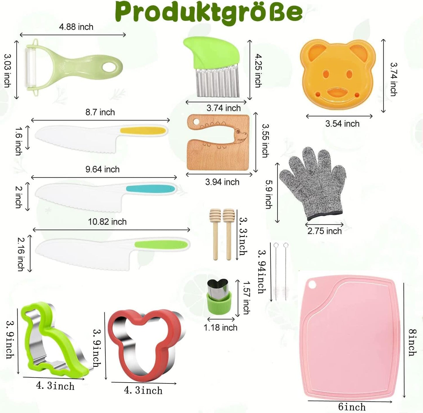 Kindermesser und Brotausstechformen, 41 Stück Set Enthält Krokodil