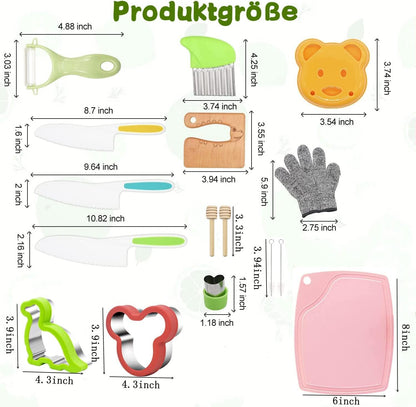 Kindermesser und Brotausstechformen, 41 Stück Set Enthält Krokodil