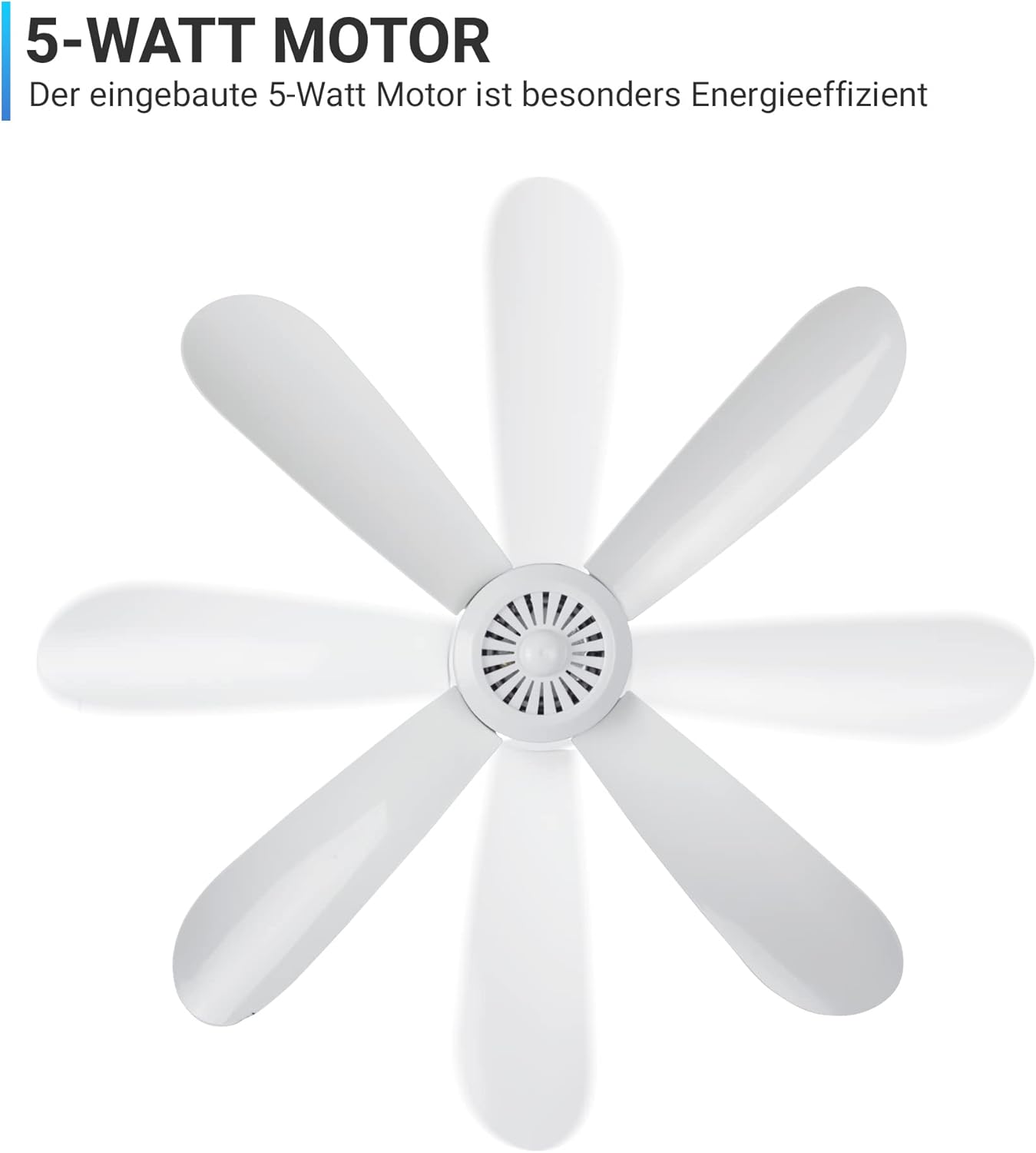 Deckenventilator mit abnhembaren Rotorblättern, Weiss ( Xxl Kabel )