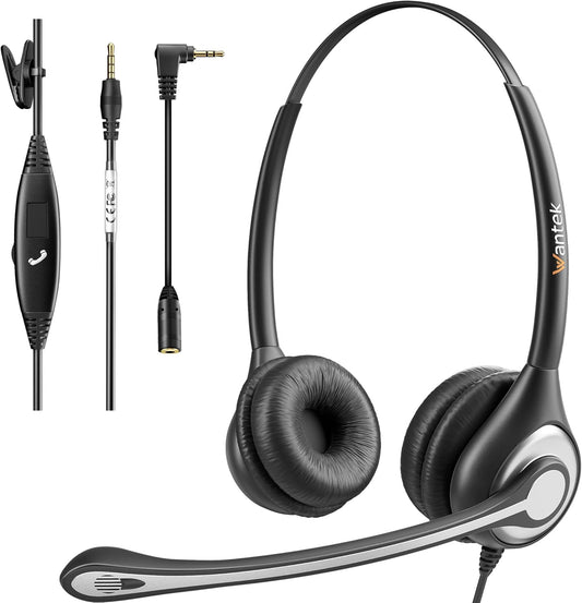 Binaurales Headset mit Noise Cancelling Mikrofon, 3.5mm (Binaural)