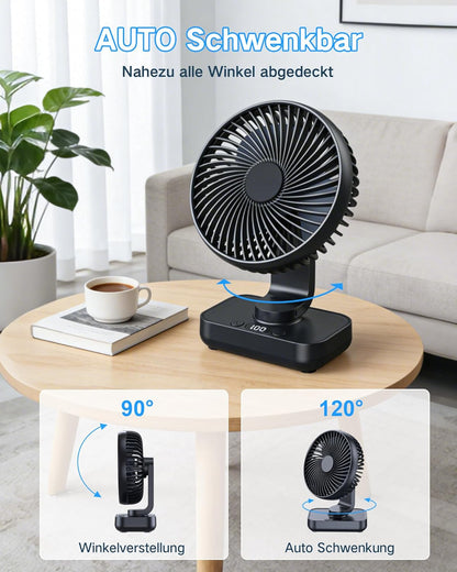 Oszillierender Tischventilator, Matt-schwarz