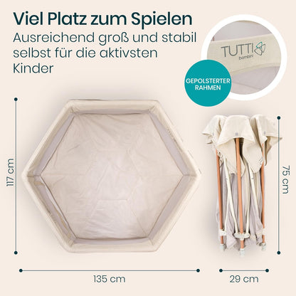 Faltbarer Baby-Laufstall, Ecru