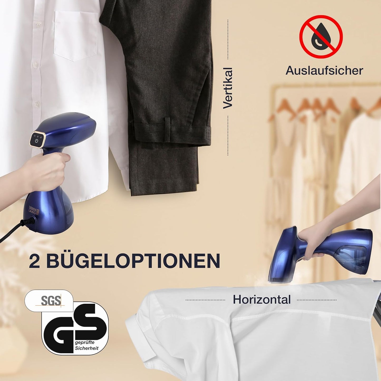 Dampfbügeleisen, Blau