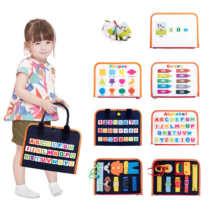 Busy Board für Kleinkinder für Auto- und Flugreisen, Dunkelblau