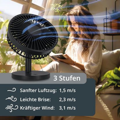 USB-Tischventilator mit Akku, Anthrazit