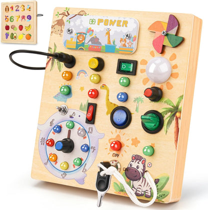 Montessori Busy Board mit LED-Lichtschalter