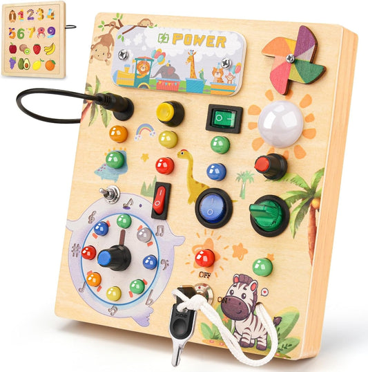 Montessori Busy Board mit LED-Lichtschalter