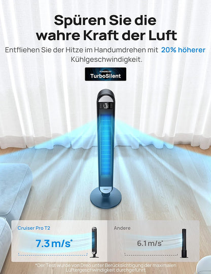 Smarter Turmventilator - Cruiser Pro T2S, Schwarz
