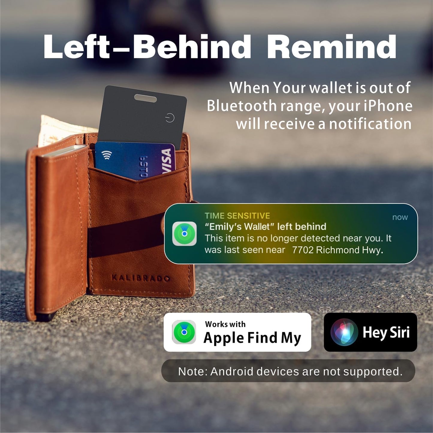 Slim Wallet Tracker Card mit Apple Find My (iOS)