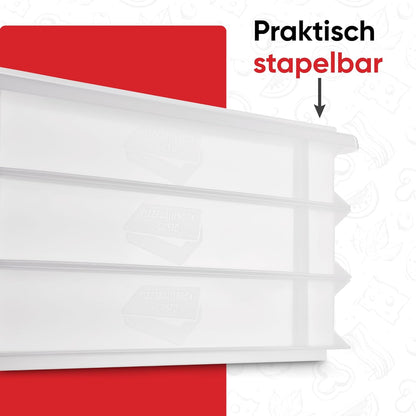 Pizzaballenbox für Pizzateig (2 Boxen + 1 Deckel), 2 x Gusto mit 1 Deckel