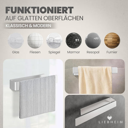 Handtuchhalter ohne Bohren, Silber Gebürstet 22.0 Zentimeter