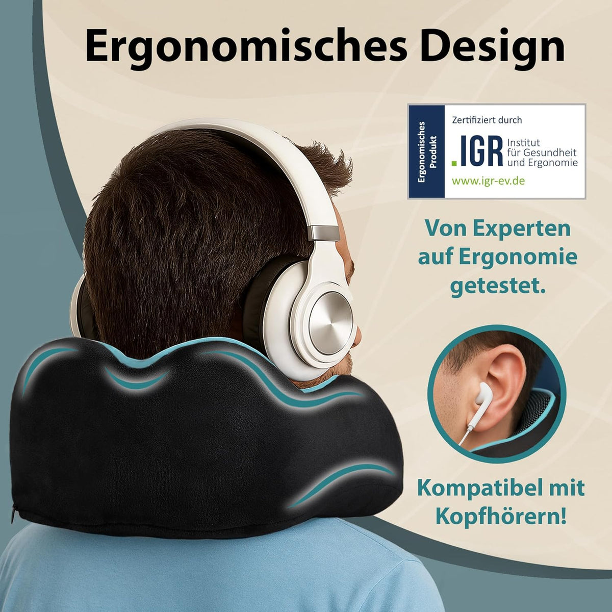 Einstellbares Nackenkissen, 2.2. Comfy - Schwarz