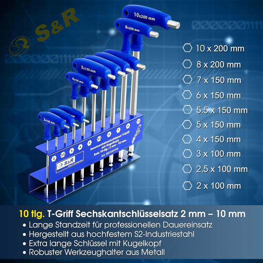 10-teiliges Innensechskantschlüssel-Set