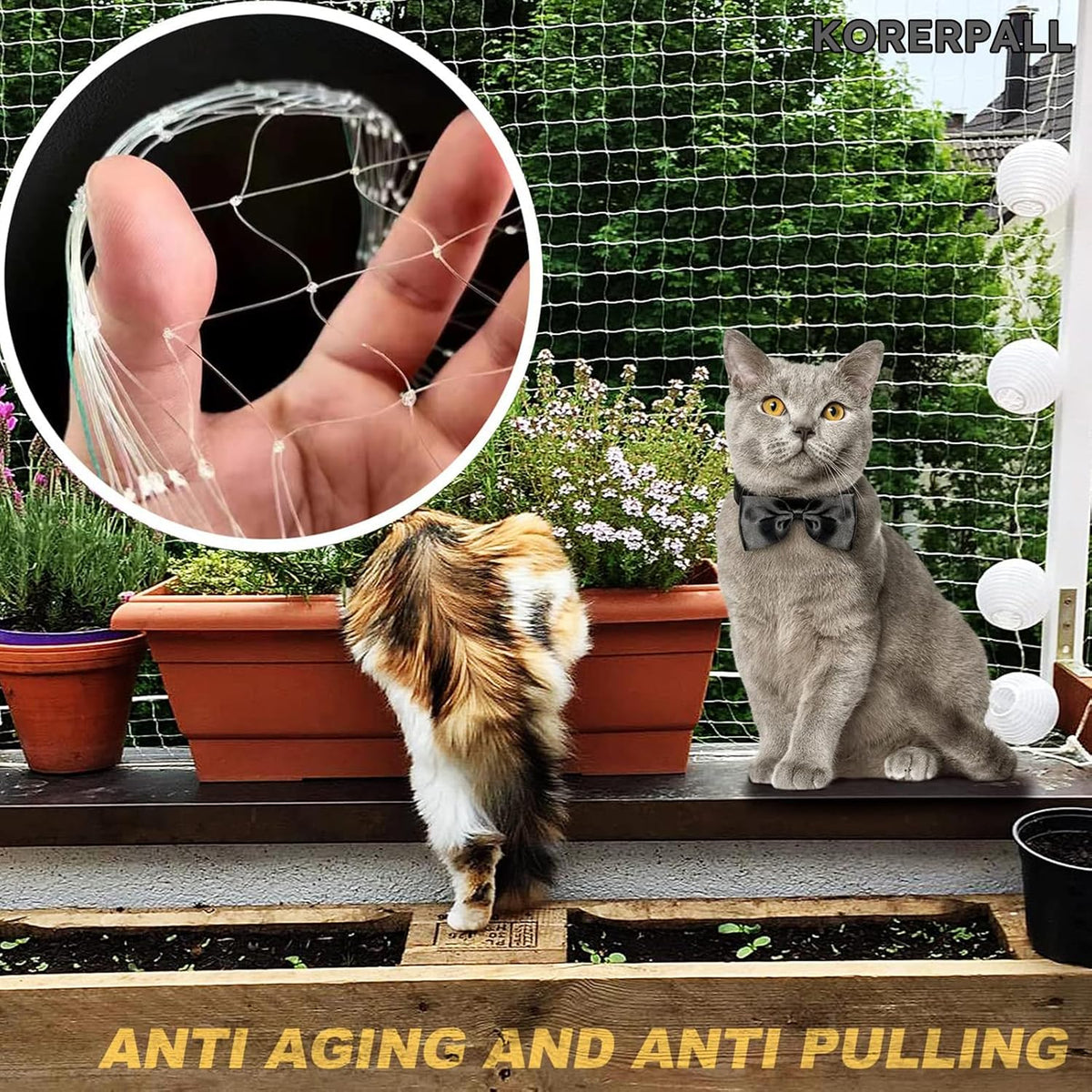 Katzennetz für Balkon, 3x10m 3x10m