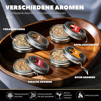 Whisky Räucher-Set mit Brenner und 4 Aromen