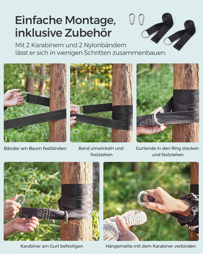 GDC15GY Doppel-Hängematte mit Zubehör, Grau