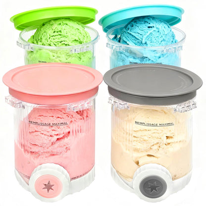 4-teiliges Eisbehälter-Set für Ninja Swirl Eismaschine, Farbenfroh