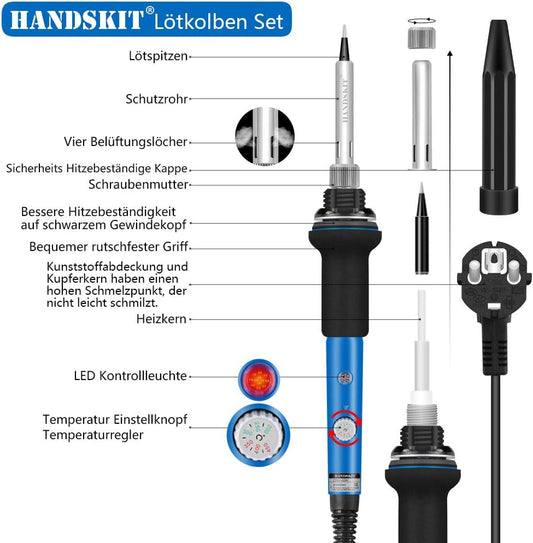 12-teiliges Lötkolben Set mit Multimeter