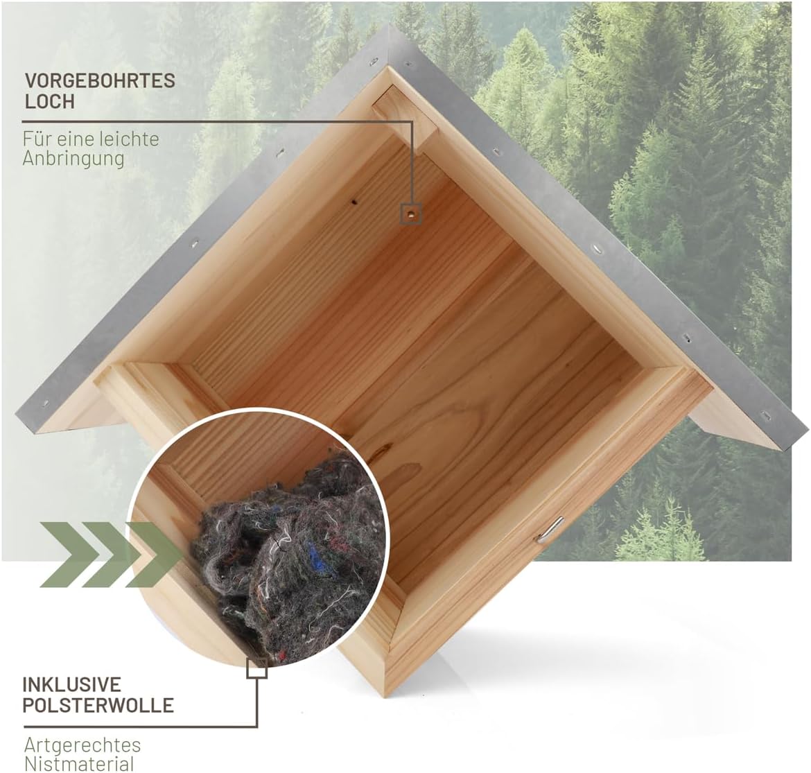 Hummelhotel inkl. Lockstoff und Nistmaterial, Hummelhotel zum Aufhängen