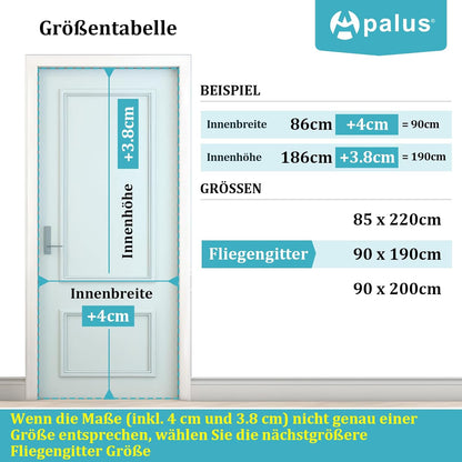 Magnet-Fliegengitter, 90x190 cm Weiss