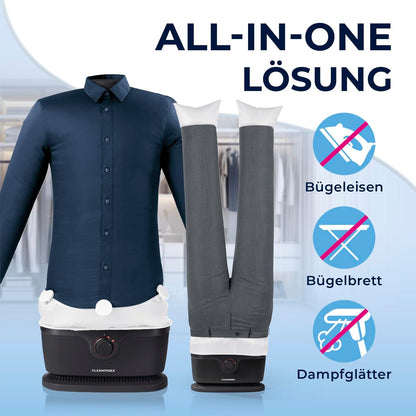 Automatischer Hemdenbügler Pro mit Hosenaufsatz, Pro mit Hosenaufsatz Schwarz
