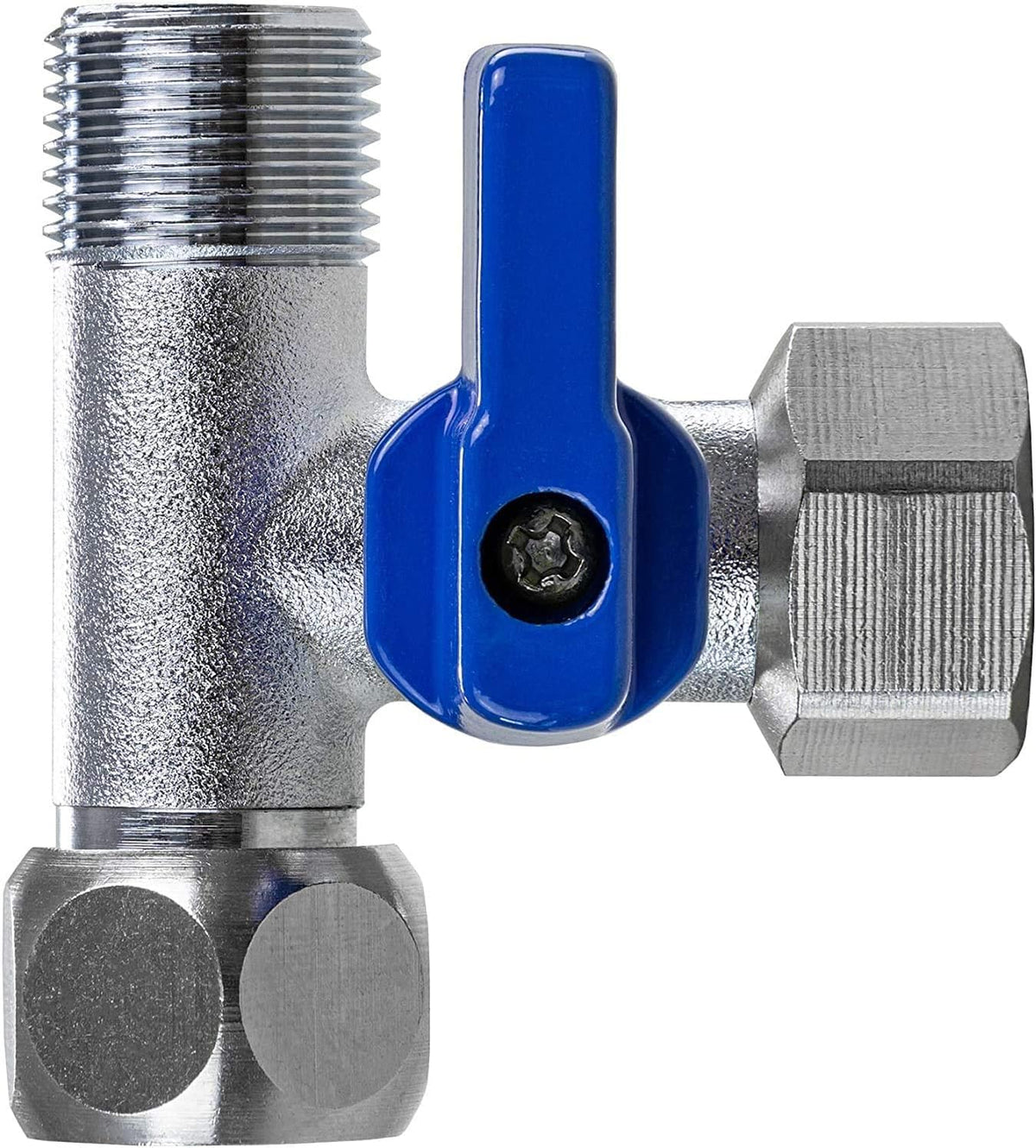 Absperrventil T-Stück Adapter für Wasserfilter, 3/8 AG x 3/8 AG x 3/8 ÜM