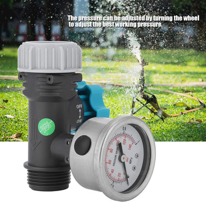Einstellbares Wasserdruckregelventil mit Manometer