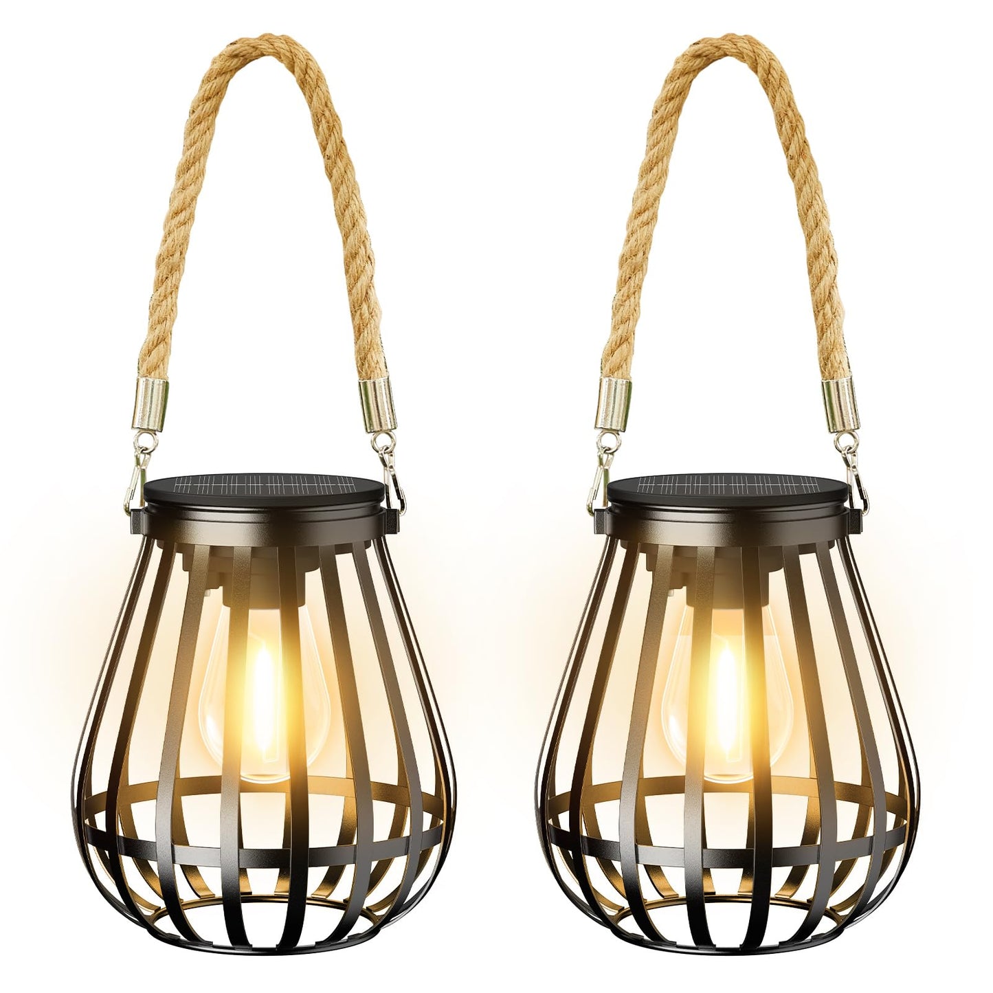 2er-Set Solarlampen, Retro
