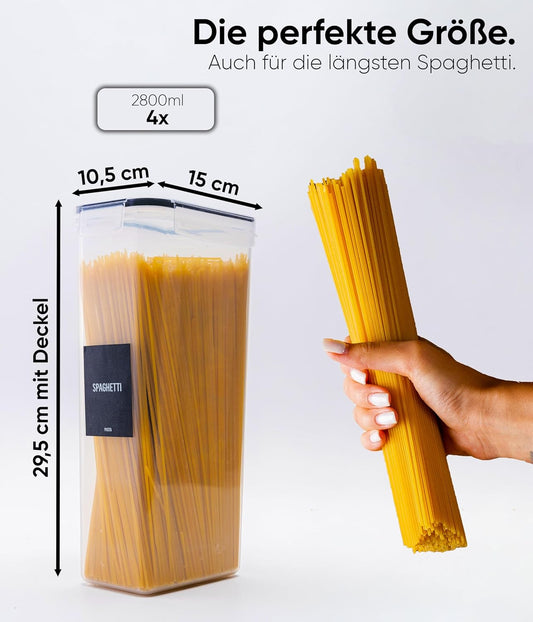 4-teiliges Vorratsdosen-Set, 4 Set Schwarz