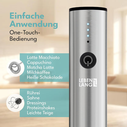 Elektrischer Milchaufschäumer mit USB-Anschluss