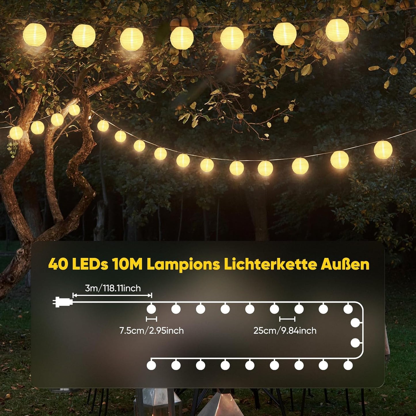 Lampionlichterkette 910068, 10m