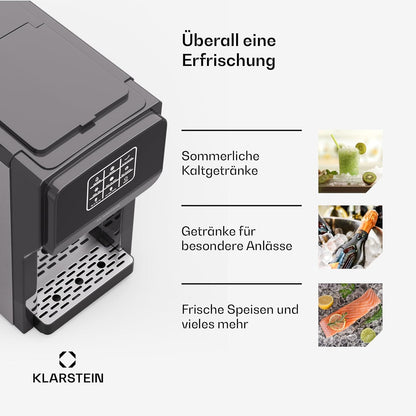 3in1 Eiswürfelmaschine mit Wasserspender und Crushed Ice, 3 in1 Crushed Ice Digital|Schwarz