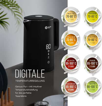 Wasserkocher mit Temperatureinstellung, A. Black, 5 Stufen, Lcd
