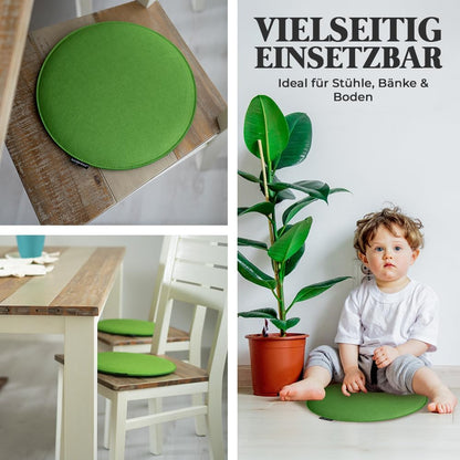 4er-Pack runder Sitzkissen, 4 Sand
