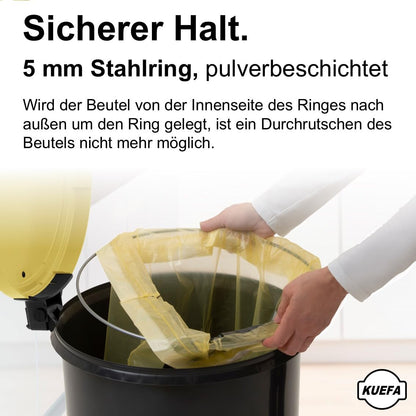 Müllsackständer mit Scharnierdeckel, Gelb 1