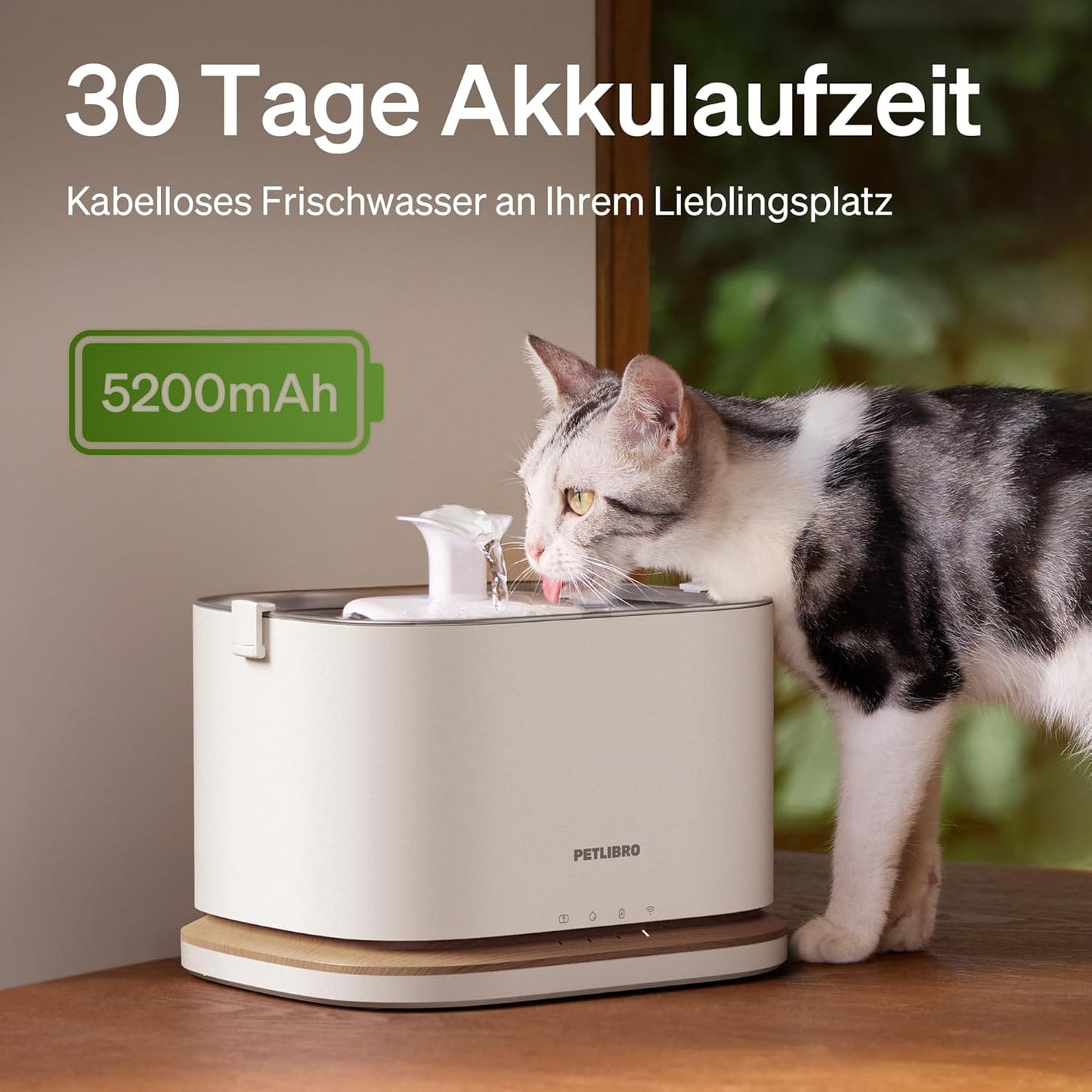 Upgrade Katzenbrunnen mit App-Überwachung, Weiss 3L