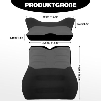 Ergonomisches Lendenwirbelkissen für Auto & Büro, Schwarz