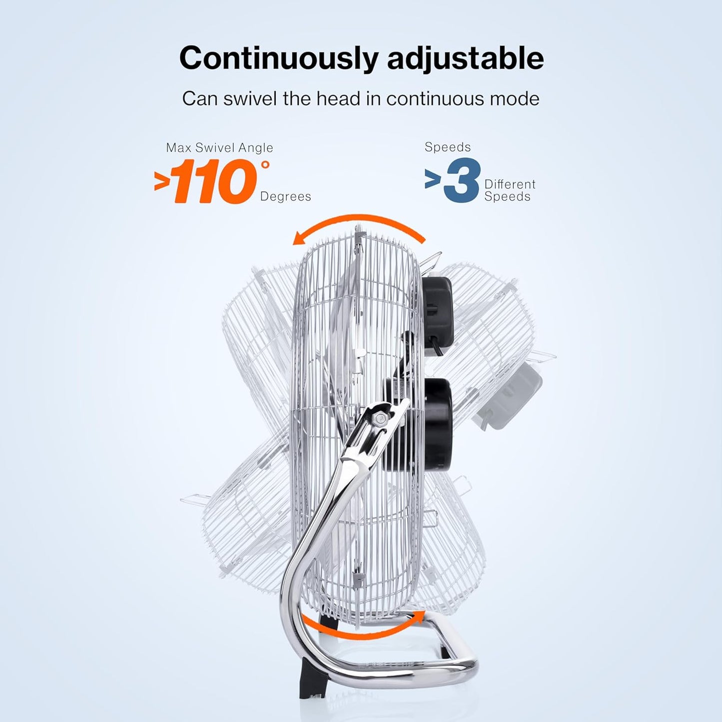 Aerson Bodenventilator, 30 cm Chrom